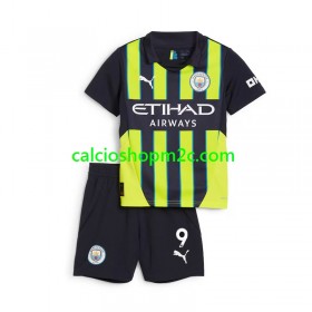 Manchester City Haaland 9 Bambino Maglia Trasferta 2024/2025 Manica Corta